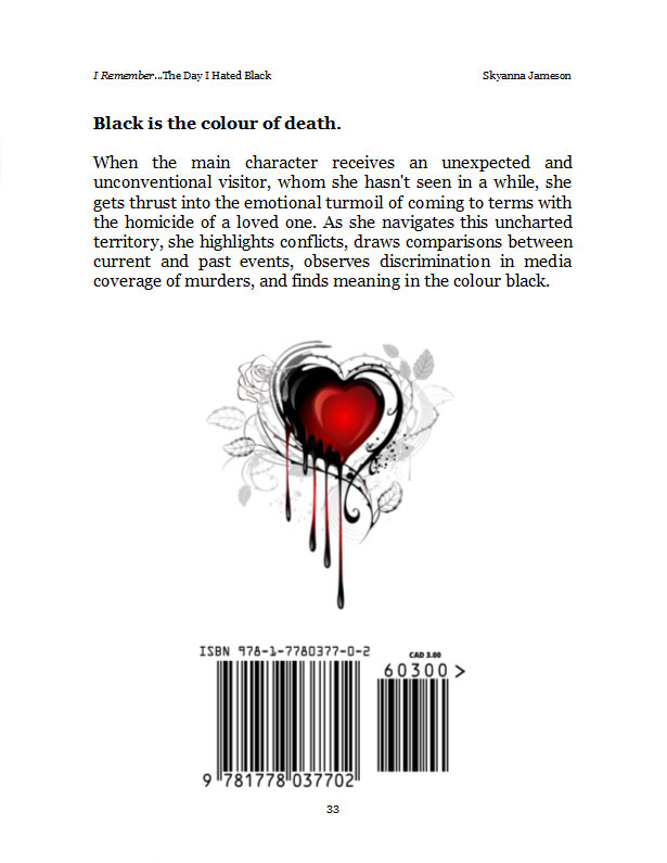 back cover sample of e-book, I Remember...The Day I Hated Black